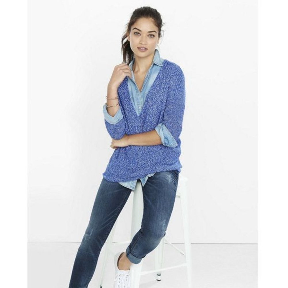 Express Marled Cable Knit London Tunic Sweater XS
